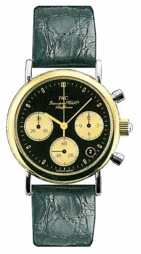 IWC Portofino Lady Chronograph MecaQuartz Stainless Steel / Yellow Gold / Black / Alligator IW3730-19 (IW373019)